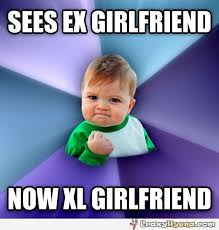 Sees ex girlfriend, now xl girlfriend, funny meme via Relatably.com