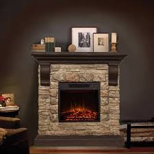 40 Inch Faux Stone Electric Fireplace