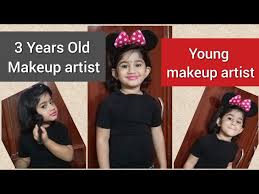 youngest makeup artist does her makeup