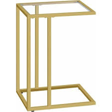 C Shaped Side Table Tempered Glass