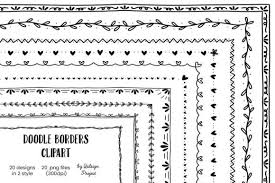 20 doodle borders clipart decorative