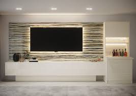 Modern Tv Wall Unit With Console Bar