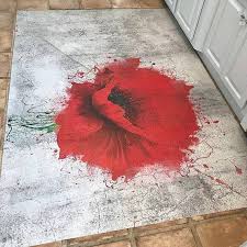 Kitchen Mats Artistic Painted Red