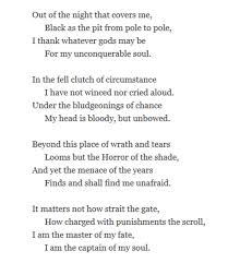 poem invictus by w e henley