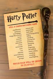 Printable Harry Potter Spells And Charms Matching Game Hey