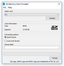 sd memory card formatter