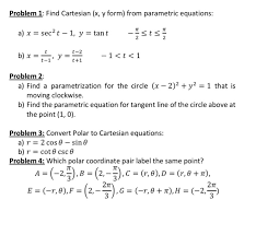 Solved Problem 1 Find Cartesian X Y