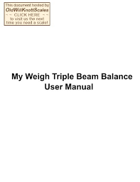 my weigh triple beam balance user