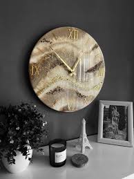 Buy Pastel Gold Wall Clock Resin