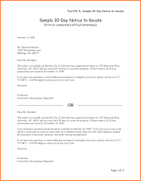 30 Day Rental Notice To Landlord Template Termination Sample