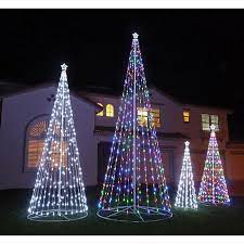 12 ft multi color outdoor led cone tree