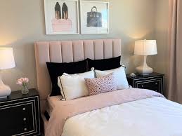 chanel inspired bedroom with