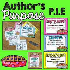 Authors Purpose Anchor Charts And Activities Pie