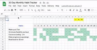 habit tracker 2023 google sheets