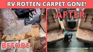 rv diy rotten carpet gone new rv