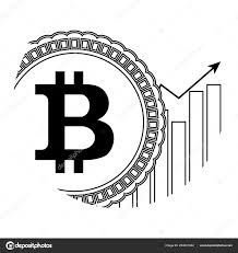 Growth Price Bitcoin Icon Linear Arrow Chart Coin Line
