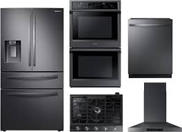 Shop online for home appliances and kitchen appliances today. Samsung Sarectrhwodw323 5 Piece Kitchen Appliances Package With French Door Refrigerator And Dishwasher In Black Stainless Steel