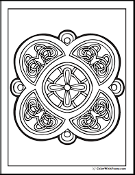Celtic Cross Coloring Page Stained