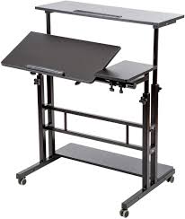The best websites voted by users. Amazon Com Siducal Mobile Stand Up Desk Adjustable Laptop Desk With Wheels Storage Desk Home Office Workstation Rolling Table Laptop Cart For Standing Or Sitting Black Kitchen Dining