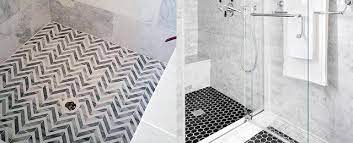 At home depot, the best types of tile for floors in a bathroom are vinall, with peel and stick installation; Top 50 Best Shower Floor Tile Ideas Bathroom Flooring Designs