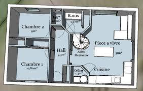 plan de maison avec mezzanine