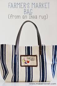 farmers market bag from an ikea rug