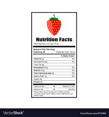 nutrition facts strawberry royalty free
