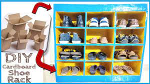 how to make cardboard shoe rack at home