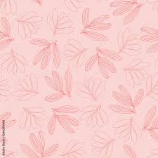 vector line art leaves on pink