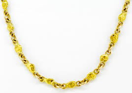 natural gold nugget 14k gold chain