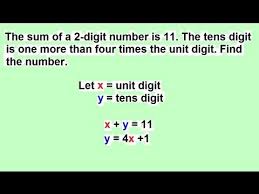 Algebra Solving Word Problems With