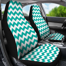 Chevron Car Seat Covers Teal And White