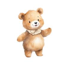 watercolor bow tie cute teddy bear free