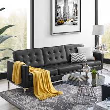 loft tufted upholstered faux leather