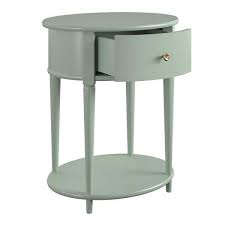 Pale Green Round End Table With Drawer