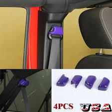 4pcs Purple Car Seat Belt Buckle Cover