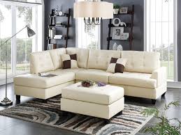 leather sectional sofa chaise ottoman