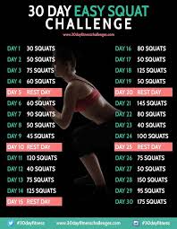 30 Day Easy Squat Challenge Fitness 30 Day Fitness 30
