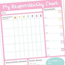 Girls Responsibility Reward Chart Teach Older Kids