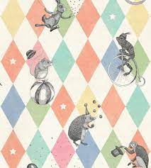 Circus Corner Wallpaper In Rainbow By
