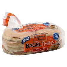 thomas bagel thins plain pre sliced 8 ct