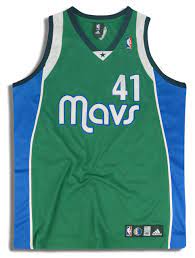 A third jersey, alternate jersey, third kit, third sweater or alternate uniform is a jersey or uniform that a sports team can wear instead of its home outfit or its away outfit during games, often when the colors of two competing teams' other uniforms are too similar to contrast easily. Dallas Mavericks Dirk Nowitzki Vintage Adidas Jersey Nba Game7