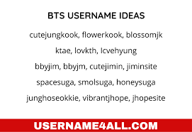 bts username ideas for jung book kim