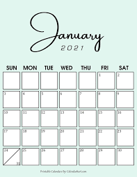Please note that our 2021 calendar pages are for your personal use only, but you may always invite your friends to visit our website so they may browse our free printables! 7 Cute And Stylish Free Printable January 2021 Calendar All Pretty Designs Calendarkart