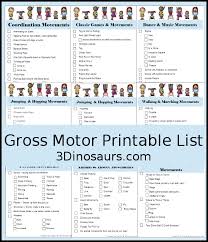 gross motor printable list