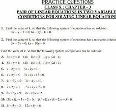 Maths Sum Ch 3 Pair Of Linear Equations