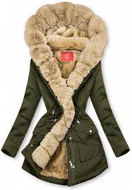 Olive Green Parka Jacket With Soft Faux
