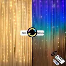 Beccobeat Fairy Lights Led String Lights Twinkle Color Changing Lighted Curtains Colored Indoor Rainbow Window Light Up Decorations For