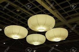 Ceiling Lights With Paper Lamp Shades Stock Photo Picture And Royalty Free Image Image 17632291