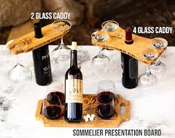 Wine Glass Caddy Personalized Four